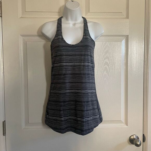 Lululemon Size 8 Cool Racer Back Tank Top Cyber Black - Picture 2 of 7